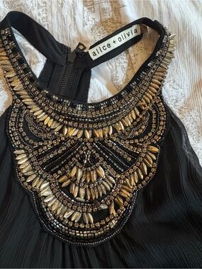 Alice + Olivia black beaded maxi dress Size small